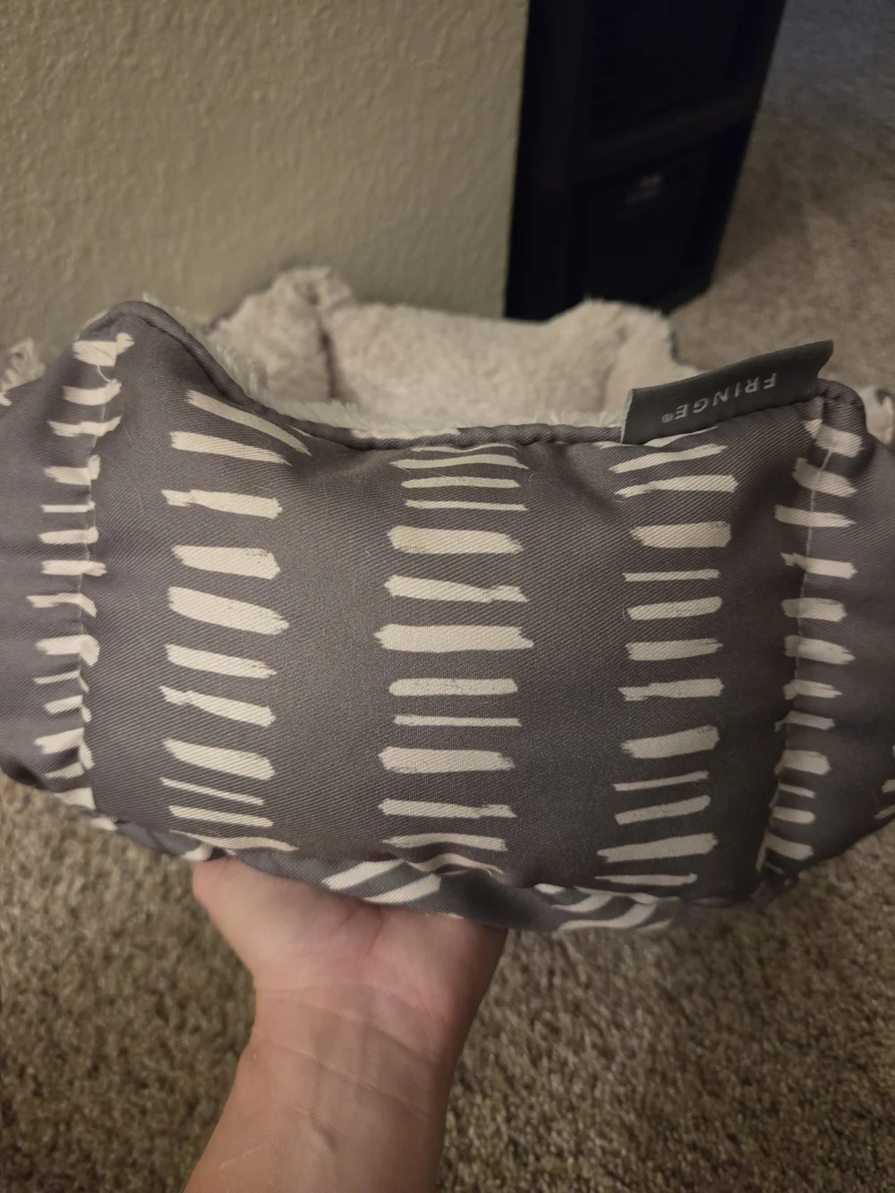 Fringe Studio Gray Plush Pet Bed - Cozy Round Cushion